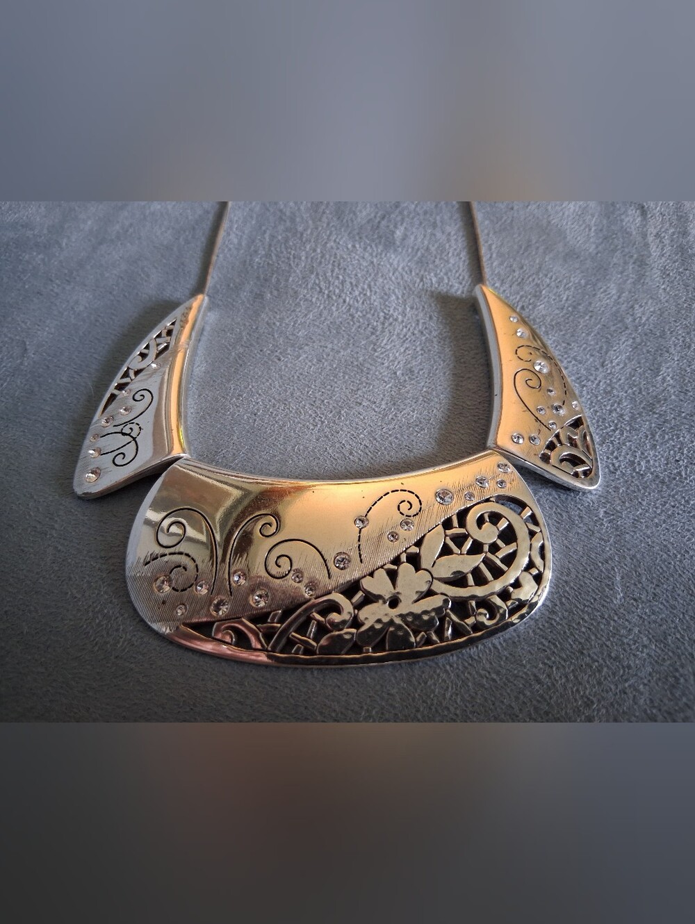 Brighton Retired Crystal Flower Collar Necklace